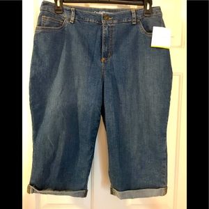 NWT Croft & Barrow Denim Capri Jeans Sz 16